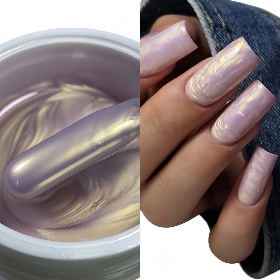 MSHARE Builder Nails Gel Pearl Purple Thread, 30g, Schimmernd - Bild 2