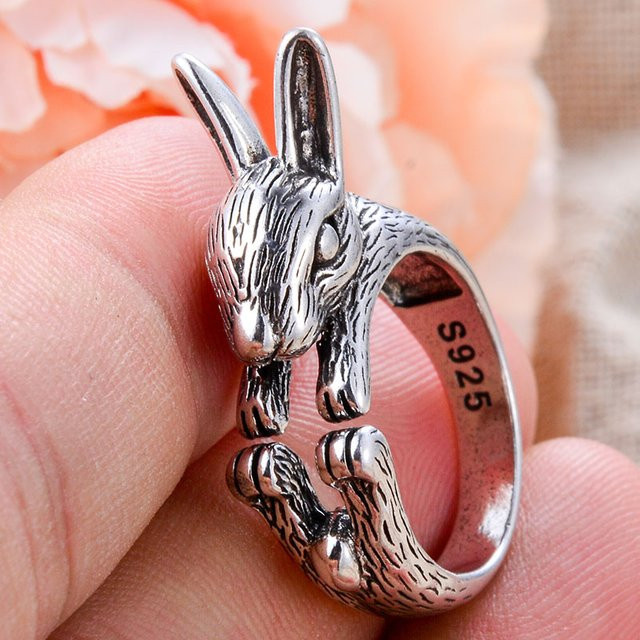 Yulouzhong Ring, Kaninchen Design, Silber, Damen - Bild 1