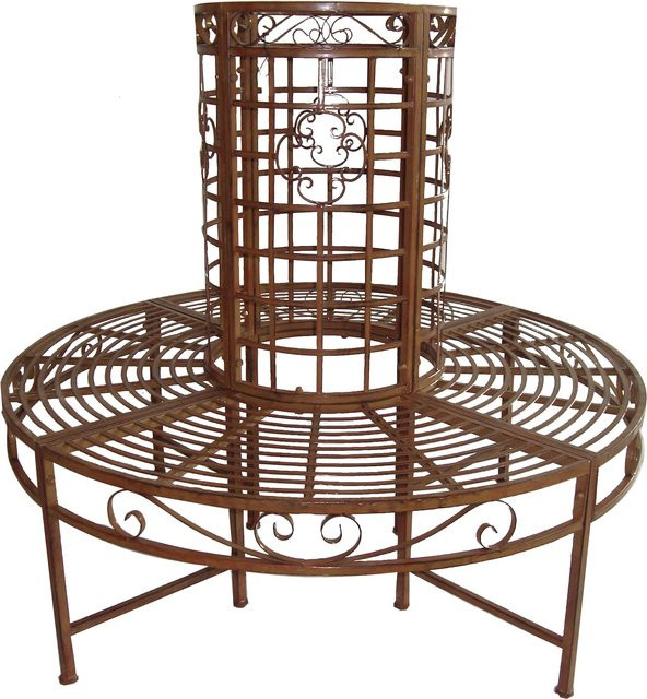 Garden Pleasure Baumbank Larissa aus Metall in Braun, B/H/T: 120,5 x 112 x 60 cm - Bild 1