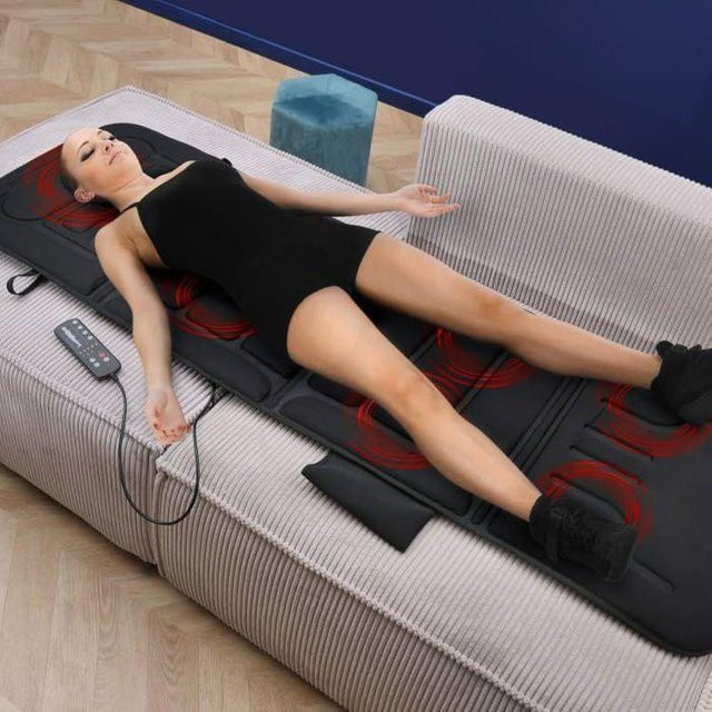 CELLUSTOP Massagematte in Schwarz mit Vibration, Heizfunktion, 10 Motoren, 5 Modi und 3 Intensitäten - Bild 1
