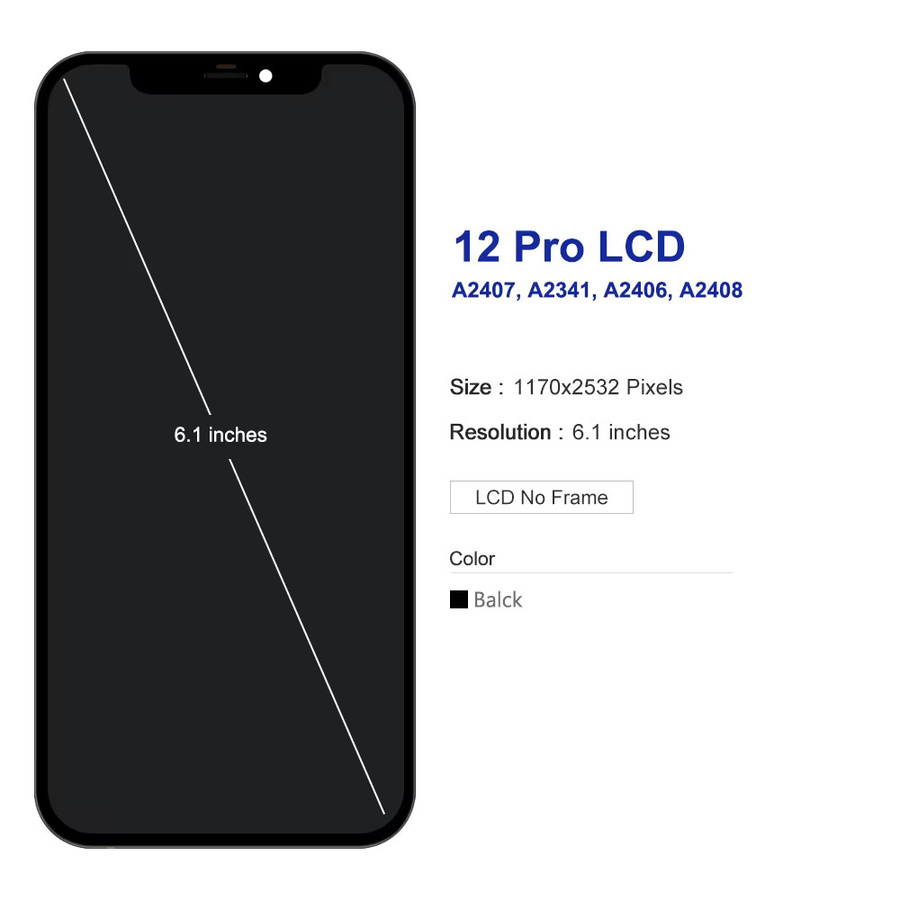 Sinmaytai OLED LCD Display mit Touchscreen Digitizer Montage Ersatzteil für iPhone 12 Pro, Schwarz - Bild 2