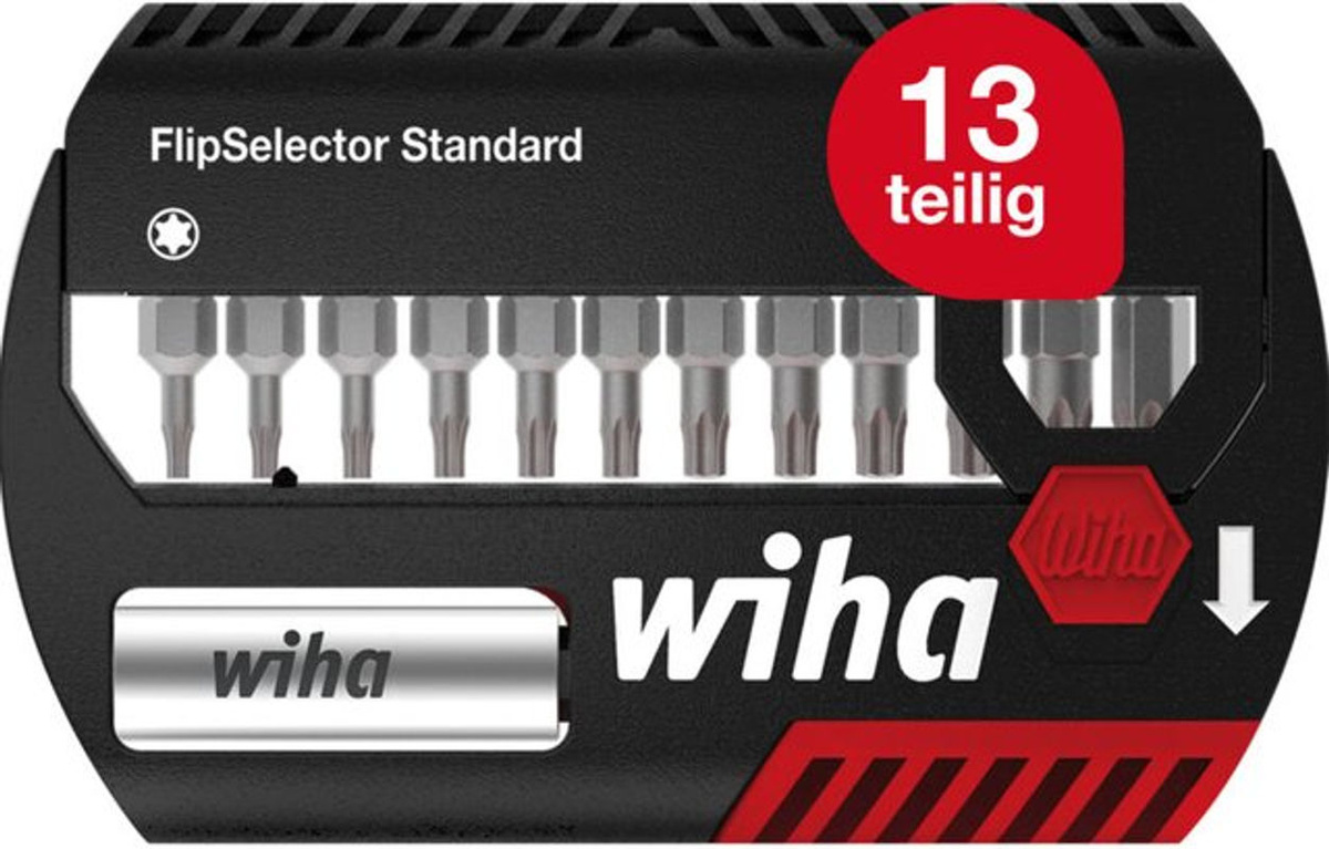 Wiha Bit-Set FlipSelector Standard 13-teilig mit Innen-Torx und Torsionszone in Schwarz-Rot - Bild 2