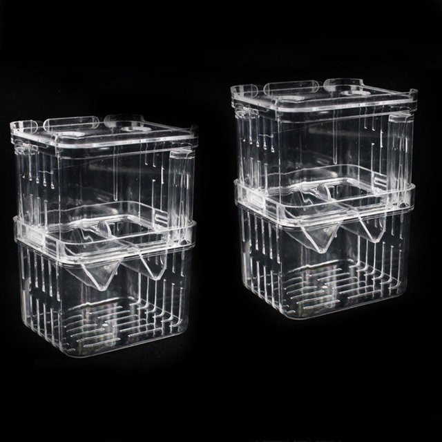 TUNFAN Acryl-Aquarium-Zuchtbox in Transparent als Isolationsbehälter für kleine Fische und Betta-Brutkasten mit Saugnapf - Bild 1