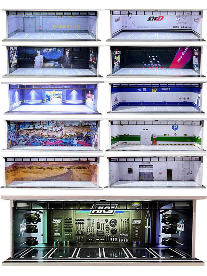 meiduoxing Automodell Vitrine, Maßstab 1:64, mit USB LED Beleuchtung - Bild 2