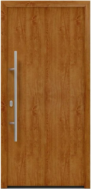 EcoStar Haustür Isopro IP 010 Golden Oak, Farbe: Braun, B/H: 110 x 210 cm, DIN Links - Bild 1