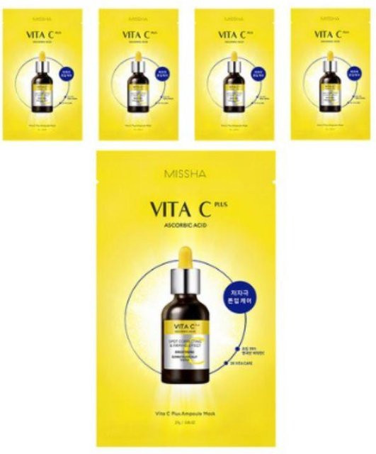 MISSHA Vita C Plus Ampullenmaske, Vitamin C, 5 Stück - Bild 1