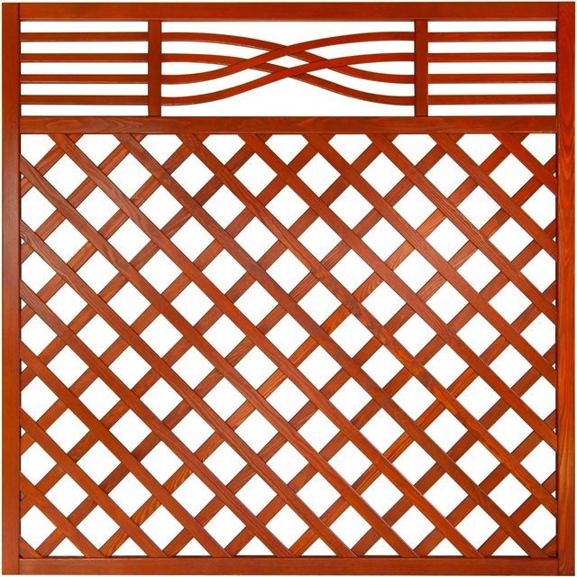 Zaunelement Malaga mit Gitter von Andrewex aus Teakholz in Braun, B/H: 180 x 180 cm - Bild 1