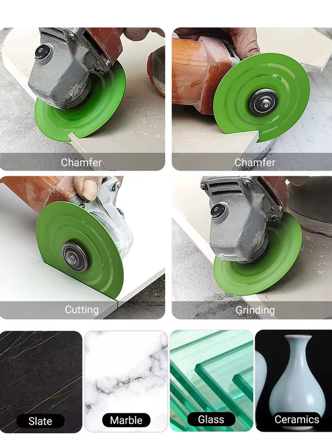 LOZLIN Diamant-Trennscheibe für Steinplatten und Marmorfliesen, grüne Schneidscheibe zum Schneiden und Schleifen - Bild 5