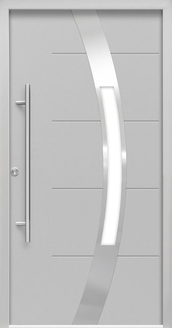 Haustür Thermospace Prag Prime mit Glaseinsatz, Grau, Anschlag Links, B: 110 cm, H: 210 cm - Bild 1