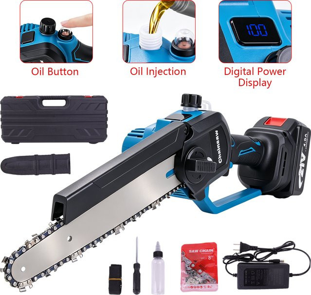 Makita 8-Zoll Akku-Elektrosäge mit automatischer Ölschmierung in Blau für Makita LXT 18V Akkus - Bild 1