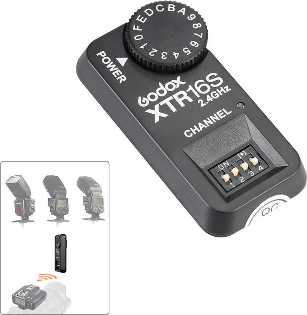 Godox XTR-16S 2,4 GHz kabelloser X-System Blitzempfänger für VING V860, V850 und X1-Serie in Grau - Bild 1