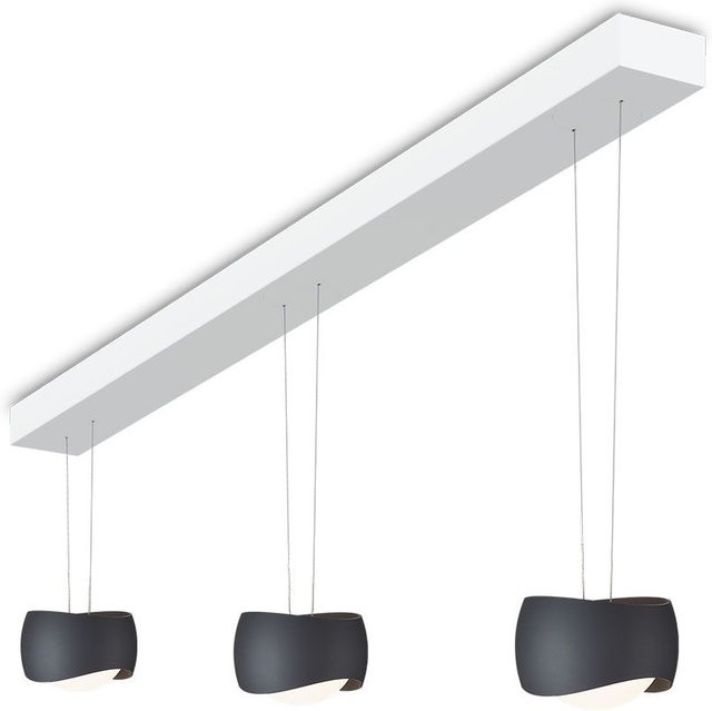 Oligo Curved Slack-Line LED-Pendelleuchte 3-flammig in Schwarz matt und Weiß matt mit Tunable White (2200K - 5000K) und Casambi-Steuerung - Bild 1