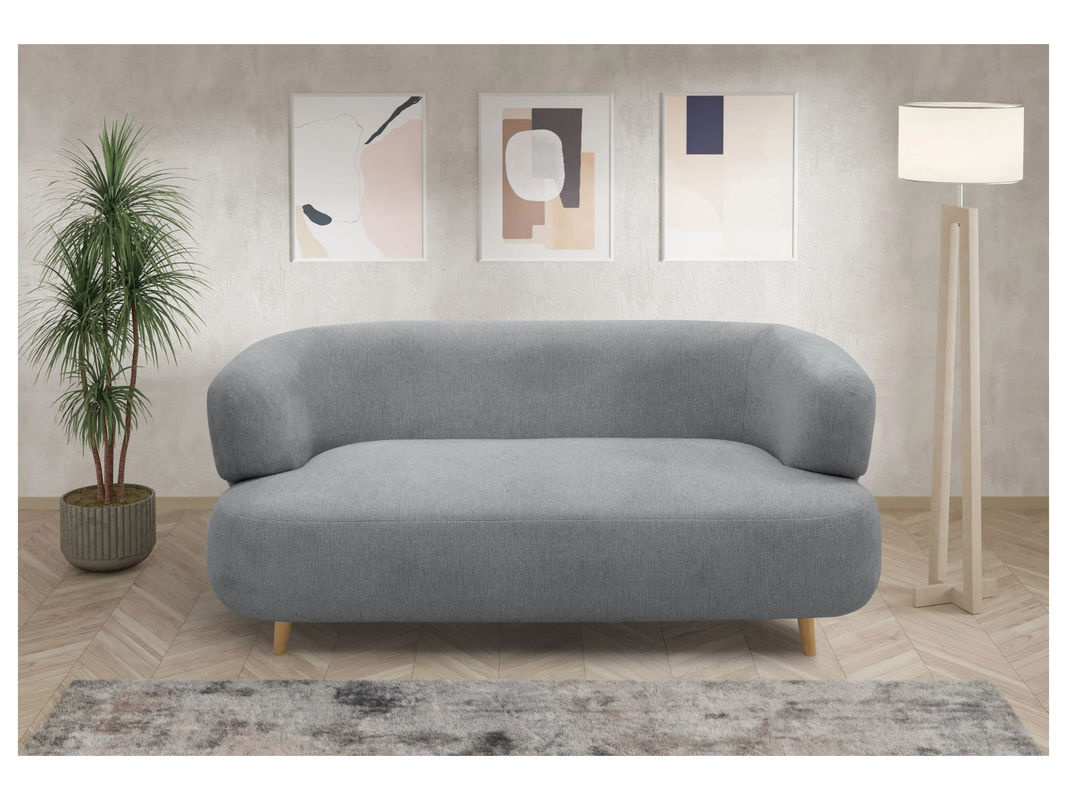 DOMO 2-Sitzer Sofa Brest in Grau mit Holzfüßen im modernen Design, Breite: 160 cm, Tiefe: 86 cm - Bild 2