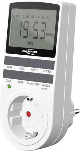 Ansmann AES4 Wochenzeitschaltuhr digital in Weiß mit 10 Programmen und 12/24 h Format - Bild 1