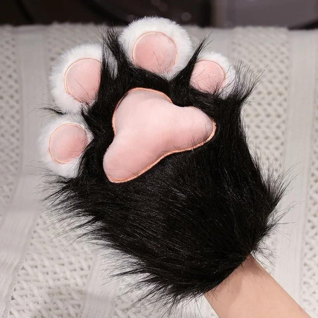 Linyi toy Katzenpfoten Handschuhe, Plüschtier, Weiß - Bild 1