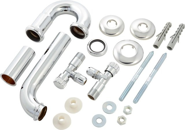 LUX-TOOLS Installationsset für Waschtischmontage, verchromt, G 1 1/4 (38,9 mm) - Bild 1