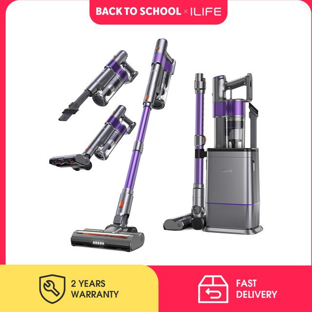 ILIFE H90 Pro Akku-Staubsauger 2-in-1 mit Ladestation, 35kPa Saugkraft, HEPA-Filtration und ideal für Tierhaare, Lila - Bild 1