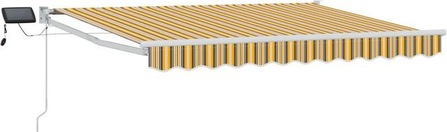 vidaXL Manuelle Gelenkarmmarkise mit LED-Beleuchtung aus Polyester und Aluminium, B: 250 cm, T: 200 cm - Bild 1