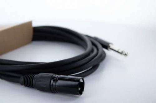 Cordial EM 1MV XLR Verbindungskabel Schwarz mit 1x XLR-Stecker 3-polig und 1x 6,3mm Klinkenstecker Stereo, Länge: 1 m - Bild 1