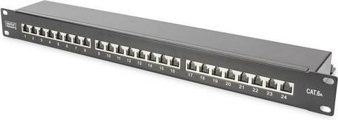 Digitus Professional Patchpanel DN-91624S-EA-B 24 Port CAT 6a Schwarz RAL 9005 1 HE 48,3 cm (19) - Bild 1