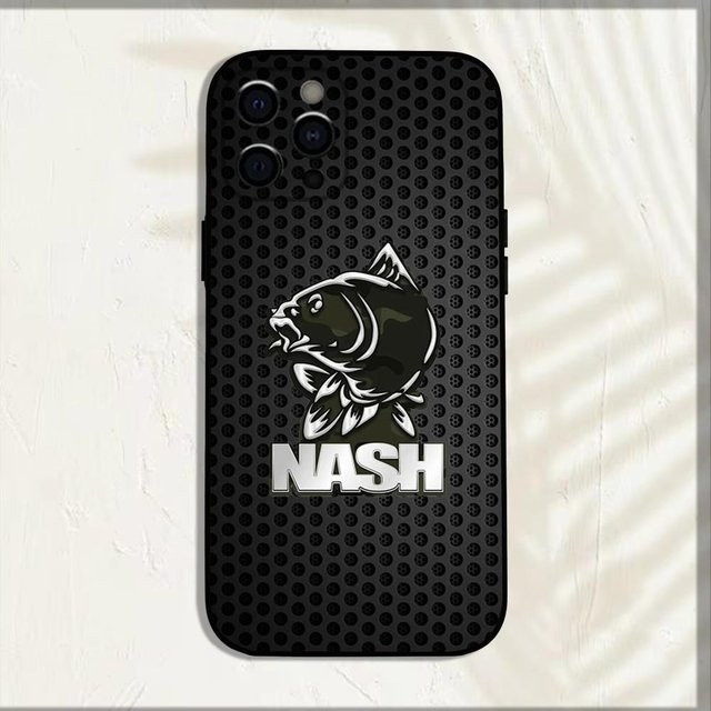 N-Nash Fishing Coole Handyhülle für iPhone 11 bis 16 Pro Max, weiche Schutzhülle, Schwarz - Bild 1