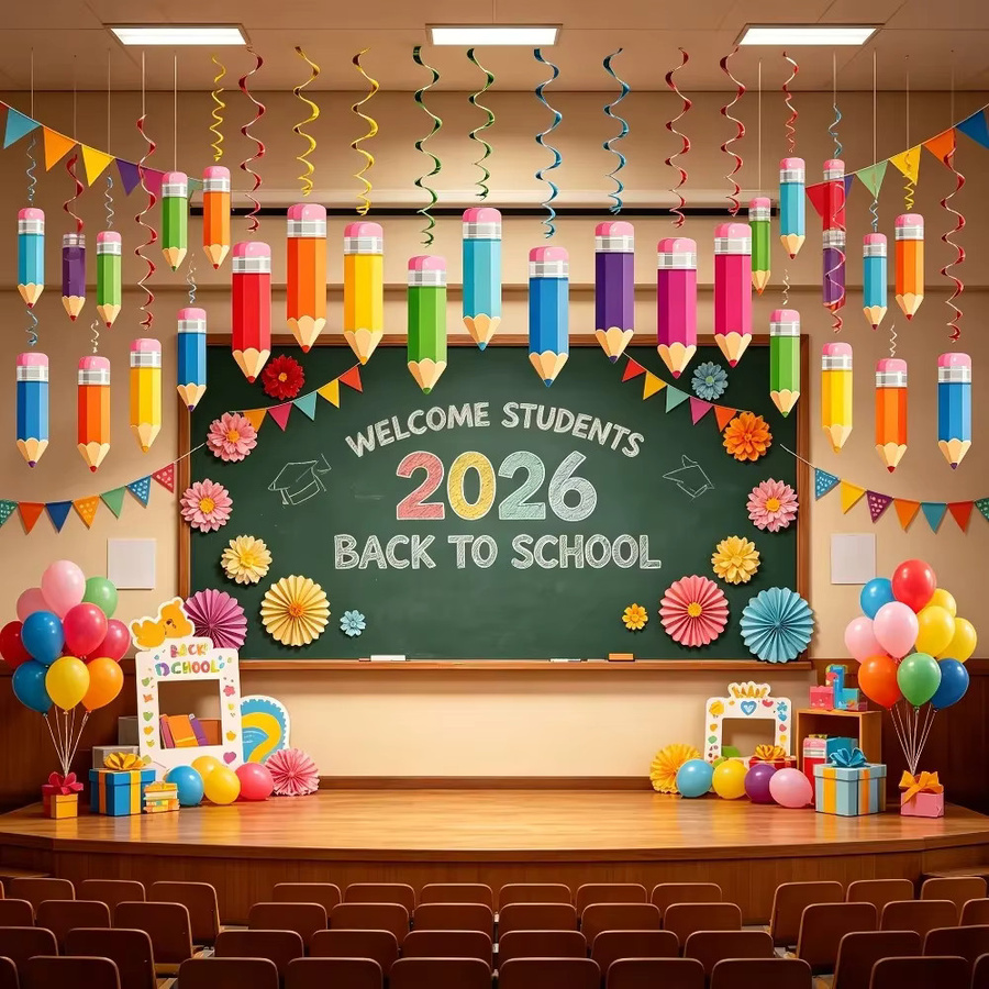 Back-to-School Hängedekoration für den Klassenraum mit Buchstaben und bunten Motiven, 18 Stück, Mehrfarbig - Bild 3