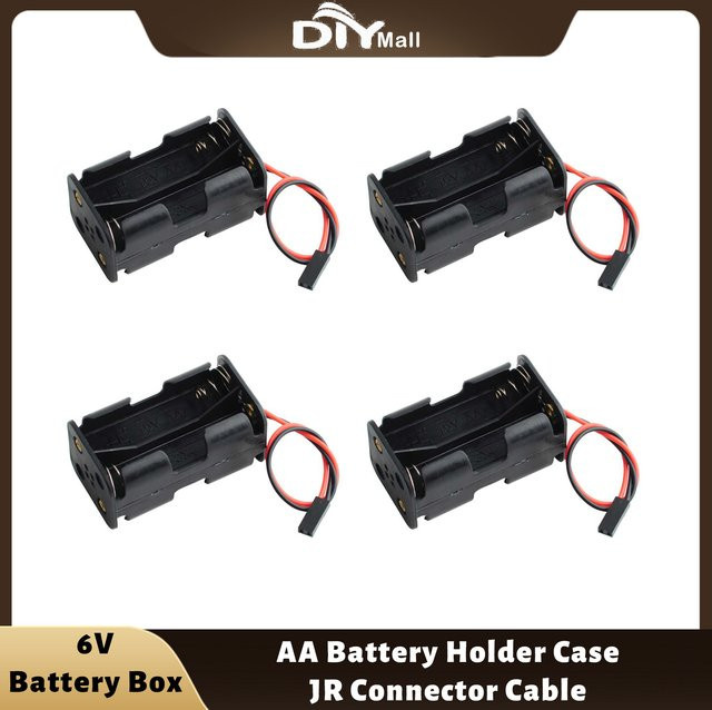 DIYmall AA Batteriehalter mit JR Anschluss Kabel für Servo Tester, Schwarz, 6V - Bild 1