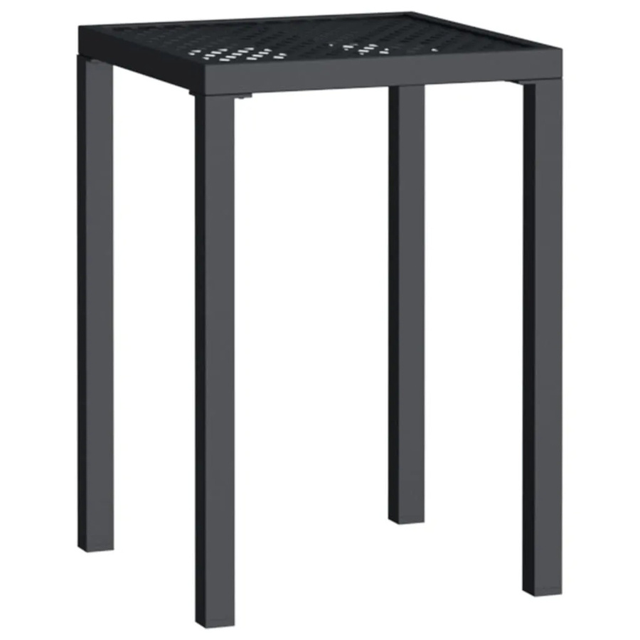 Furnicato Gartentisch aus Stahl in Anthrazit mit modernem Mesh-Design, B/T/H: 50 x 50 x 72 cm - Bild 2