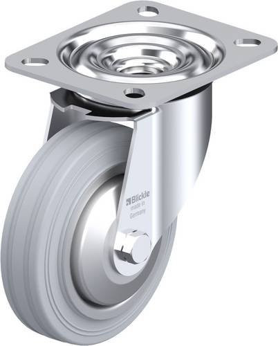Blickle Lenkrolle LE-VE 100R-SG-FA mit 100 mm Rad-Durchmesser und 70 kg Tragfähigkeit in Blau/Silber - Bild 1