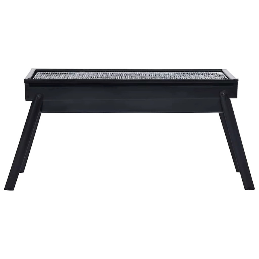 VIDAXL Tragbarer Campinggrill aus Edelstahl in Schwarz und Silber, Holzkohlegrill für Garten und Camping, B/T/H: 60 x 22,5 x 33 cm - Bild 2