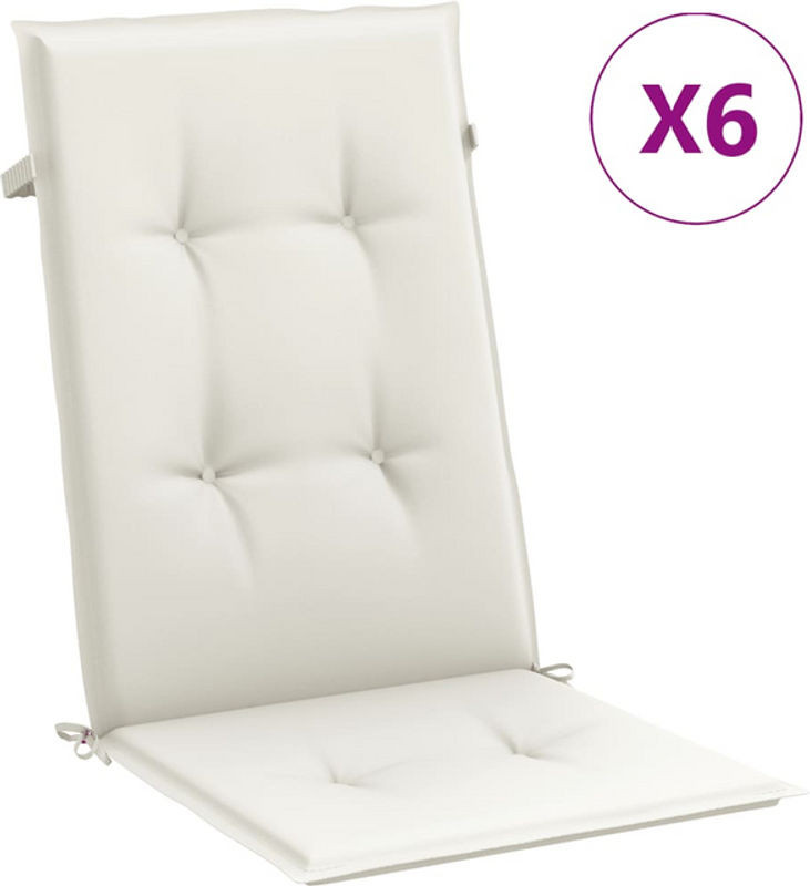 Vidaxl Hochlehner Auflagen 6er Set aus Stoff in Beige, B: 120 cm, T: 50 cm, H: 4 cm - Bild 1