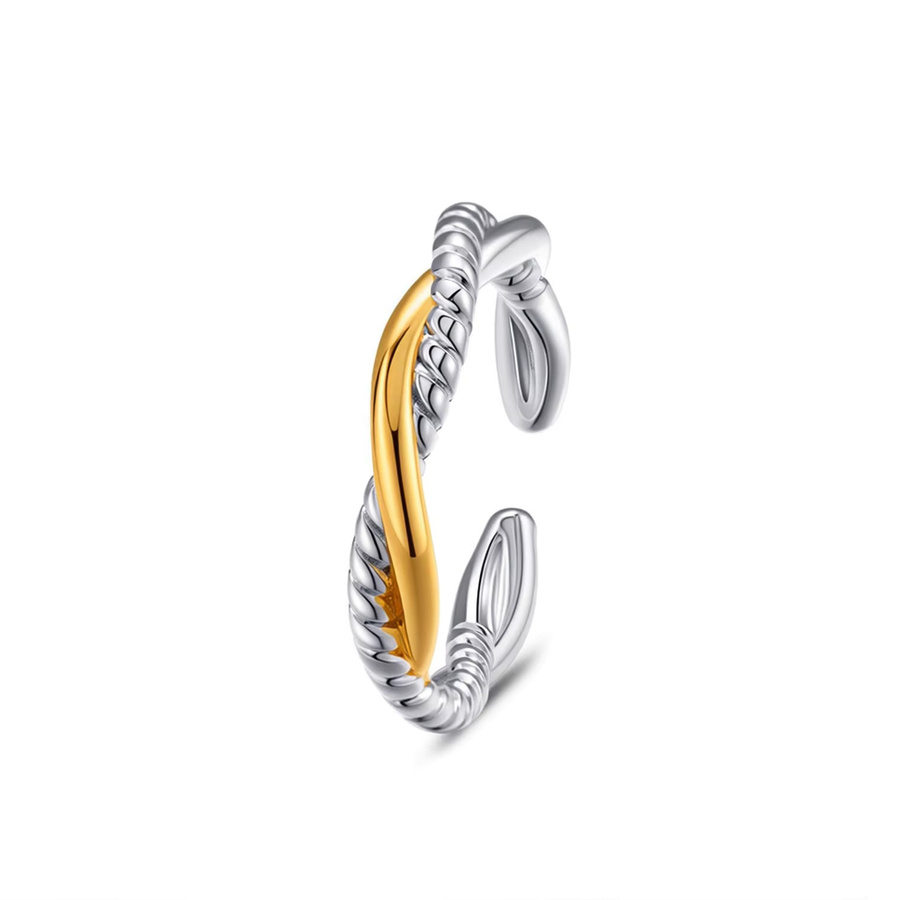 ZALMAN Ring, Offener Twist Geflecht, Gold, Unisex - Bild 2