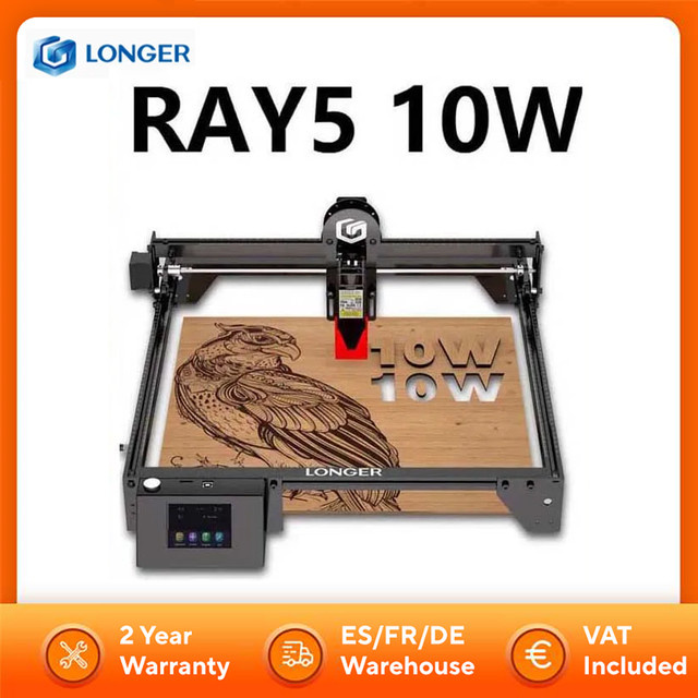 LONGER RAY5 Lasergravierer mit 10 W Leistung, 0,06 x 0,06 mm Laser-Spot, Touchscreen und 32-Bit-Chipsatz, Farbe: Schwarz, Arbeitsbereich: Breite: 40 cm, Tiefe: 40 cm - Bild 1