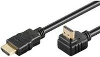 goobay High-Speed HDMI Kabel mit Ethernet in Schwarz mit 90 Grad Winkel - Bild 1