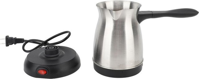 Elektrische Kaffeekanne von TOMTOP JMS aus Edelstahl in Silber, 600 ml, türkischer Kaffeekocher mit ergonomischem Griff - Bild 1