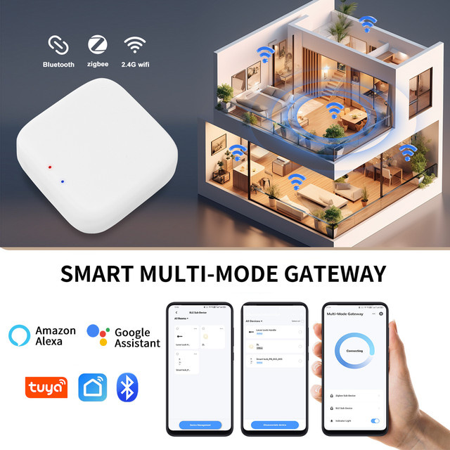 Tuya Multi-Mode Gateway Hub in Weiß für Smart Home Automation mit Bluetooth und Zigbee via Smart Life App, kompatibel mit Alexa und Google Home - Bild 1