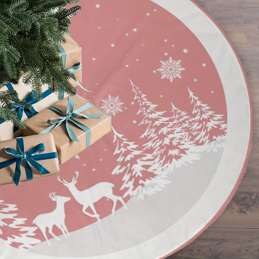VIKAMA Weihnachtsbaumkleid mit rosa Hirsch-Motiv für Erwachsene - Bild 2