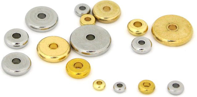 SUMOORL Edelstahlperlen, rund, flach, 3-10 mm - Bild 1