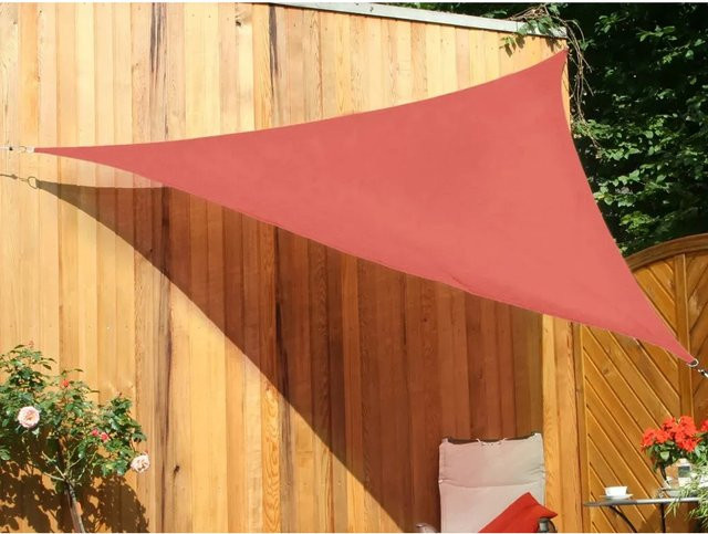 Dreiecksonnensegel Floracord aus HDPE in Terracotta, B/T/H: 300 x 300 x 300 cm - Bild 1