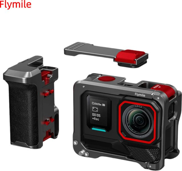 Flymile Kameragriffhalter für Insta360 Ace Pro 2 und Ace Pro, Anti-Shake Kamerazubehör mit Auslöser für Fotografie - Bild 1