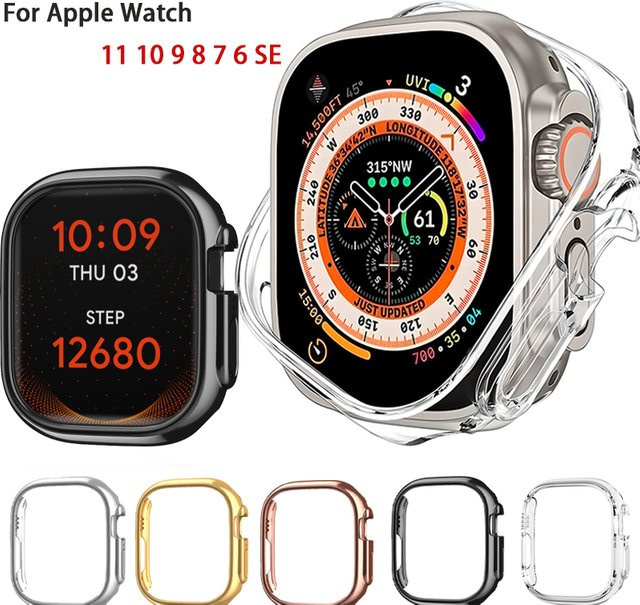 OAKCHARM Skeleton Schutzhülle aus hartem PC für Apple Watch Modelle 38mm bis 45mm, Transparent - Bild 1