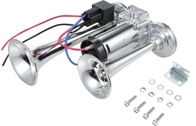 TOMTOP Universal-Auto-Lufthupe mit Kompressor, einzelnes Trompetenhorn, 130 dB, silber - Bild 1
