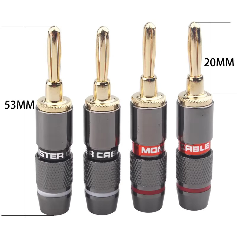 Vergoldete Lautsprecher-Adapter aus reinem Kupfer, Banana Stecker für Audio-Anschlüsse, Farbe: Gold - Bild 2