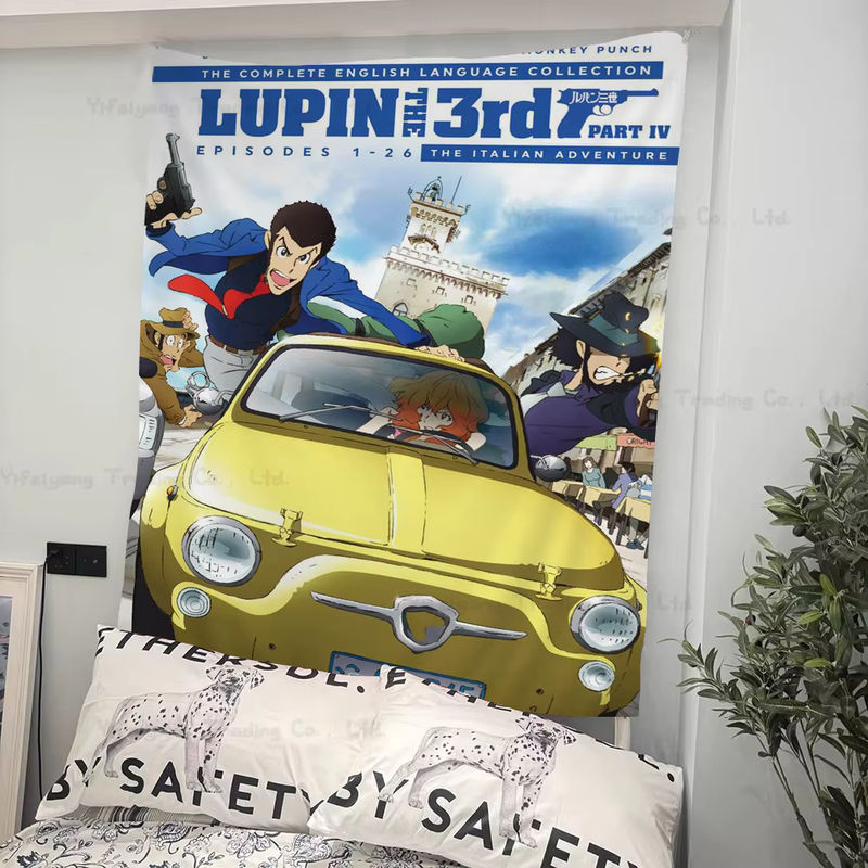 Lupin III Comics Diagramm Wandteppich im Science Fiction und Hippie Stil für deine Zimmerdekoration - Bild 2