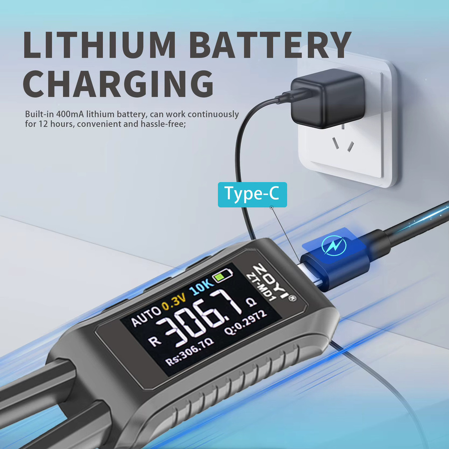 ZOYI MD1 Digitale Smart-Pinzette LCR SMD ESR Tester für Widerstand, Kapazität, Induktivität, Durchgang und Dioden in Schwarz - Bild 4