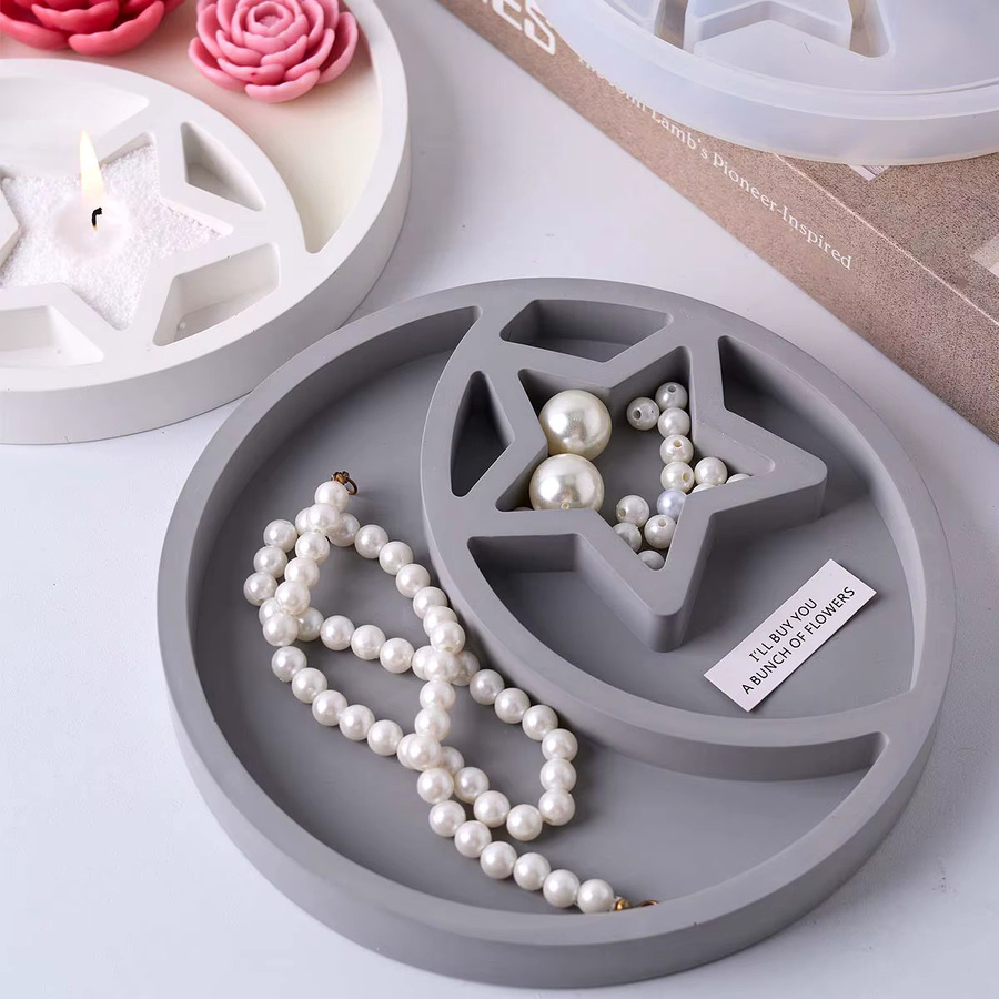 UDOCOOL Silikonform Mond und Sterne für DIY Schmuckdisplay und Harz-Handarbeiten in Weiß - Bild 4