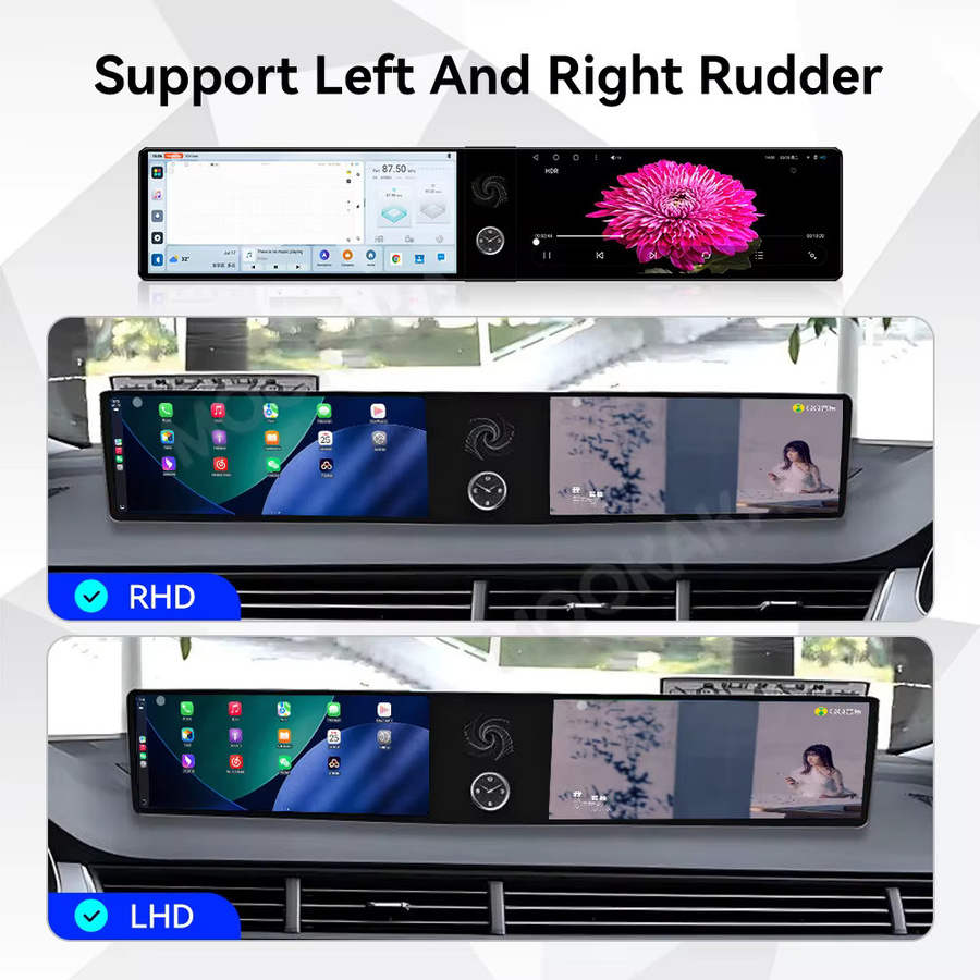 Aotsr Dual-Screen Android Autoradio mit CarPlay und GPS-Navigation für Audi Q7 2016-2020 in Schwarz - Bild 4