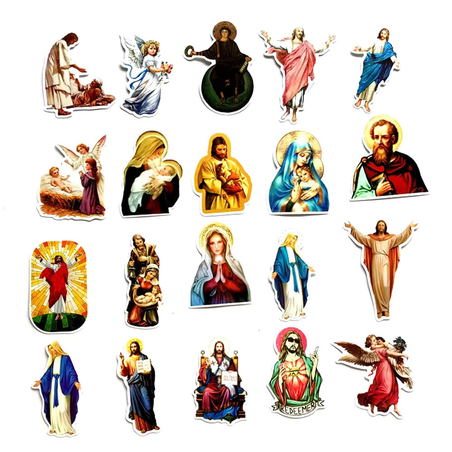 68 Stück Jesus Christian Religion Aufkleber Multicolor wasserfest für Laptop Auto und Gepäck von GOGOTU - Bild 4