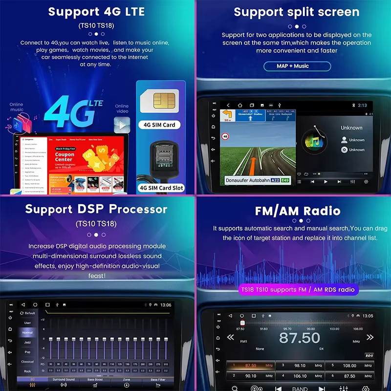 Android 16 Multimedia-Autoradio für Kia RIO 4 K3 2015 - 2017 mit GPS-Navigation, Carplay, QLED-Display und 360-Grad-Kamera Unterstützung in Schwarz - Bild 5