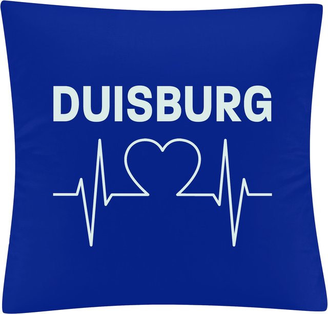 Kissenbezug multifanshop Duisburg Herzschlag Druck weiß - Bild 1